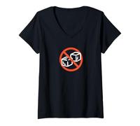 Women's No Ice Protest Symbol Minimal Anti Ice Graphic V-Neck T-Shirt