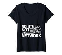 Womens No It's Not The Network Programmer Tech Joke |---- V-Neck T-Shirt