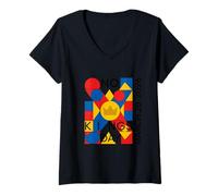 Women's No Kings Day Modern Art Abstract V-Neck T-Shirt