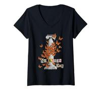 Women's No Kings Day Vintage Butterfly Graphic Collage Y2K V-Neck T-Shirt