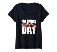 Women's No Kings Day Will Never Bow to a King V-Neck T-Shirt