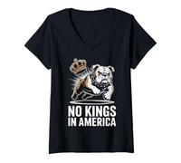 Womens No Kings In America Political Men Women USA V-Neck T-Shirt
