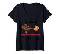 Womens No Kings In America Protest Since 1776 Let The Bell Ring V-Neck T-Shirt