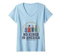 Women's No Kings in America Womens Suffrage V-Neck T-Shirt