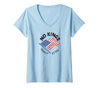 Womens No Kings Since 1776 American Democracy V-Neck T-Shirt
