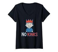 Womens No Kinks Kings Matching Funny Kids Doodle Politics Democracy V-Neck T-Shirt