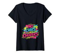 Womens No Liars Or Cheaters Honest Relationship V-Neck T-Shirt