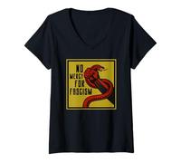 Womens NO Mercy for Fascism V-Neck T-Shirt