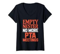 Womens No More Meetings Parenting Empty Nester Parents Empty Nest V-Neck T-Shirt