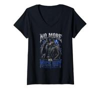 Women's NO More MR Nice Guy Bold Wolf in Leather V-Neck T-Shirt