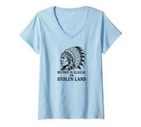 Women's No One is Illegal On Stolen Land V-Neck T-Shirt