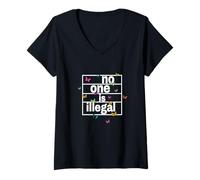 Womens no one is illegal -- THE ORIGINAL (Butterfly Edition) V-Neck T-Shirt