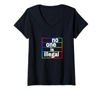 Womens no one is illegal -- THE ORIGINAL (LGBTQ+ Edition) V-Neck T-Shirt