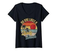 Womens No One Likes A Shady Beach Vacation Summer V-Neck T-Shirt