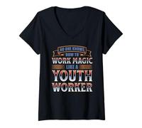 Women's NO ONE Works Magic Like A Youth Worker V-Neck T-Shirt