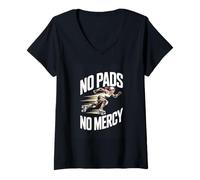 Women's No Pads No Mercy Roller Derby Skater Power V-Neck T-Shirt