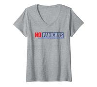 Women's No Panicans Funny Political Panican Panicking Republican V-Neck T-Shirt