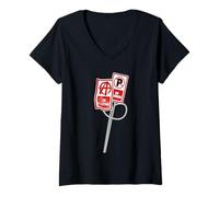 Womens No Parking Anarchy Sign V-Neck T-Shirt