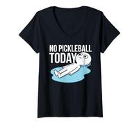 Womens No Pickleball Today Fun Humor for Funny Pickleball Rest Meme V-Neck T-Shirt