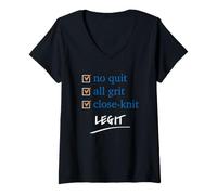Women's No Quit, All grit... LEGIT. NY Pro Basketball V-Neck T-Shirt