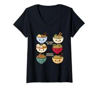 Womens No Ramen No Life Noodles Everyday Bowl Of Ramen Noodle Soup V-Neck T-Shirt