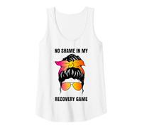 Womens No Shame in My Recovery Game Sobriety Soberversary AA NA Tank Top