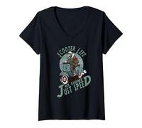 Womens No Shame, Just Speed Retro Scooter Style V-Neck T-Shirt