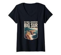 Womens No Small Adventure Big Sur Nature Hiking Outdoor V-Neck T-Shirt