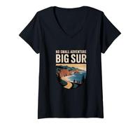 Womens No Small Adventure Big Sur Nature Hiking Outdoor V-Neck T-Shirt