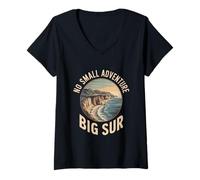 Womens No Small Adventure Big Sur Nature Hiking Outdoor V-Neck T-Shirt