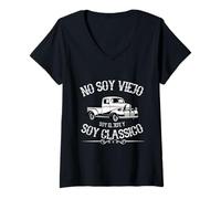 Womens No Soy Viejo Soy El Jefe Y Soy Classico Funny V-Neck T-Shirt