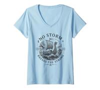 Women's No Strom Breaks the Strong Nordic Mythology Viking V-Neck T-Shirt