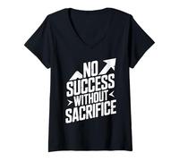 Womens No Success Without Sacrifice V-Neck T-Shirt