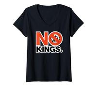 Women's No Symbol and Kings a Crown Political Bold Protest Statement V-Neck T-Shirt
