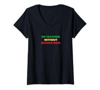 Women's No Taxation Without Reparations V-Neck T-Shirt