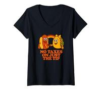 Womens No Taxes On Just The Tip | Funny Adult Humor V-Neck T-Shirt