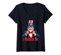 Women's No Uncle Sam I Choose Me Authenticity and Resilience V-Neck T-Shirt