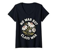 Women's No War But Class War V-Neck T-Shirt