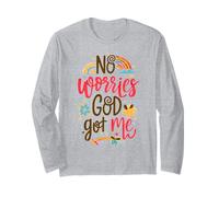 Womens No Worries God-Got Me Hippie Christian Religion Jesus Long Sleeve T-Shirt