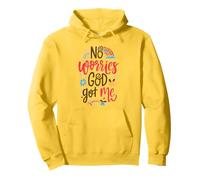 Womens No Worries God-Got Me Hippie Christian Religion Jesus Pullover Hoodie