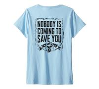 Women's Nobody is Coming to Save You Gym Motivation (On Back) V-Neck T-Shirt
