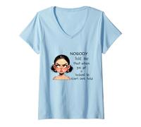 Womens Nobody Told Me That When You Get Husband His Ears Are Sold V-Neck T-Shirt