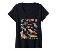 Womens Nocturnal Animals Educational Wildlife Science Nature Lover V-Neck T-Shirt