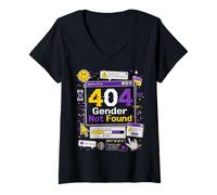 Women's Non Binary Error 404 Gender Not Found V-Neck T-Shirt