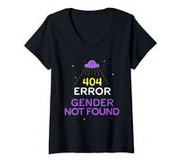 Womens Non Binary Shirt Error 404 Gender Not Found Non Binary V-Neck T-Shirt