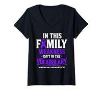 Women's Non-Hodgkin Lymphoma Awareness Support Family V-Neck T-Shirt