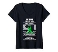 Women's Non-Hodgkin Lymphoma Warrior V-Neck T-Shirt