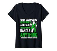 Women's Non-Hodgkin Lymphoma Warrior V-Neck T-Shirt