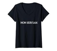Womens Non Serviam - I Will Not Serve V-Neck T-Shirt