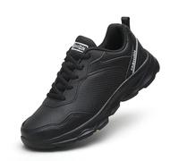 Women's Non-Slip Work Sneakers, Chef Shoes, Lightweight Platform Shoes, Workout, Fashion Leather Casual (Black, Adult, Women, 7.5, Numeric, UK Footwear Size System, Medium)
